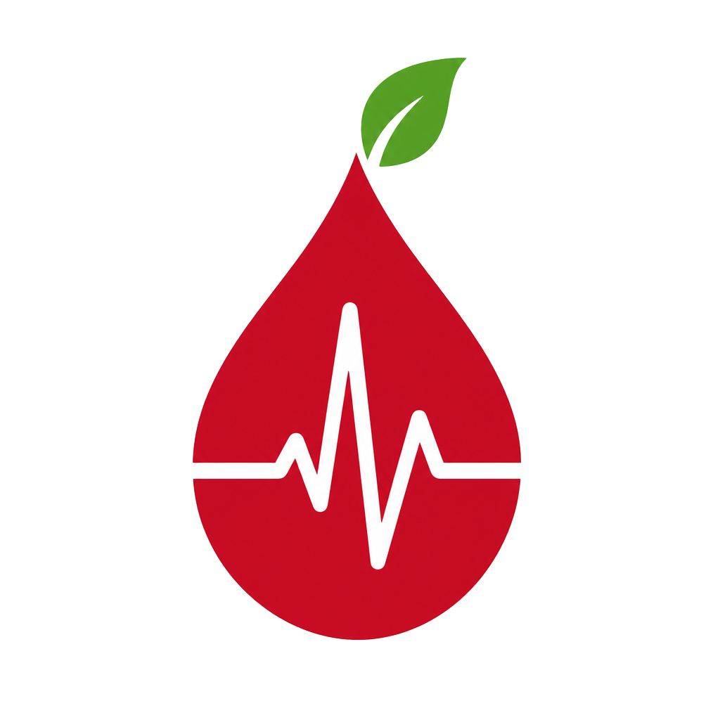 SimplyBlood — blood drop with heartbeat mark